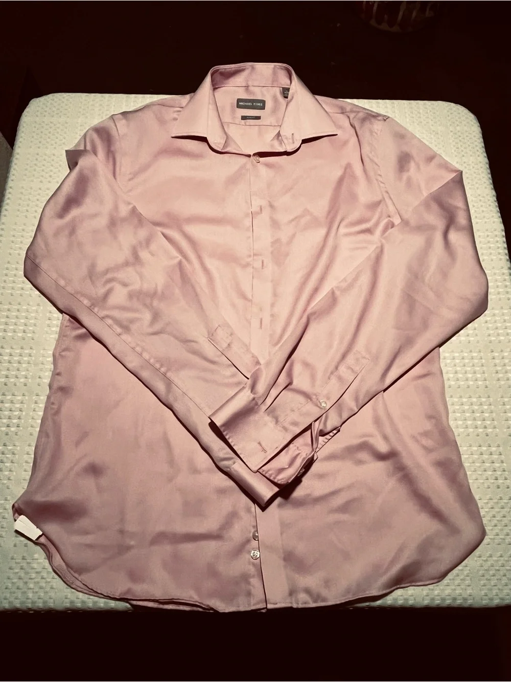 Michael Kors Men’s Slim Fit Dress Shirt 16 36/37 Pink Long Sleeve Button